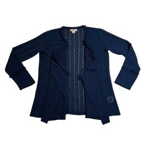 Style & Co. Pontelle Knit Open Front Cardigan w/ Fringe Trim Size PP Coastal